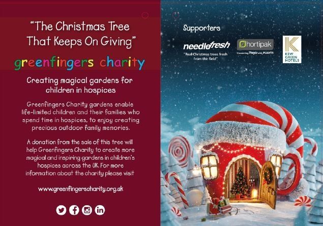 Needlefresh back Greenfingers Charity with Christmas Tree initiative at Glee